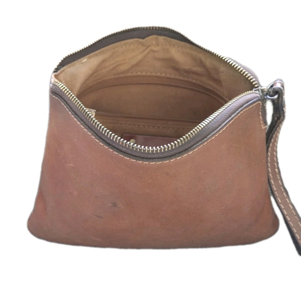 Patricia Nash‎ Cassini Wristlet Brown Leather 8x6 Vtg